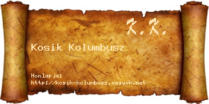 Kosik Kolumbusz névjegykártya